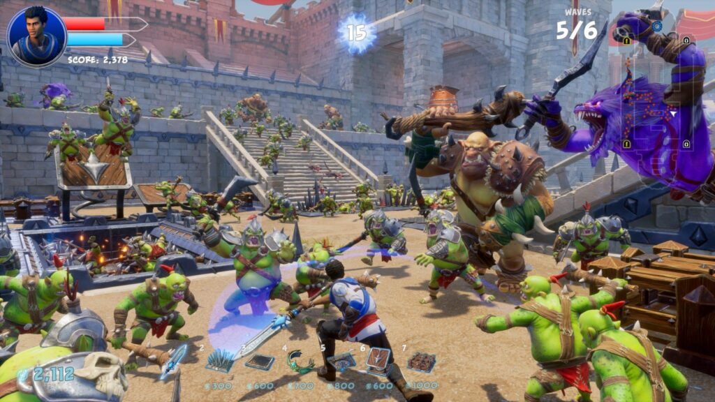 Screenshot depicting tower defense gameplay of Orcs Must Die!