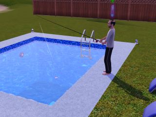 Sims 3 Childish Trait- Fishing in Pool