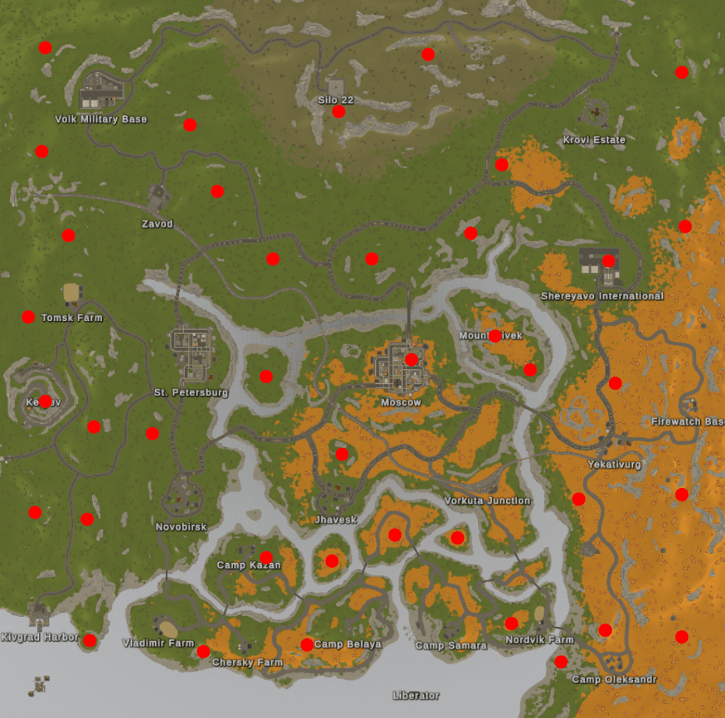 Unturned Russia Airdrop Locations Map