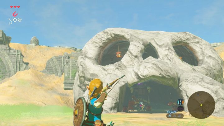 Zelda Breath of the Wild drawing a bow.